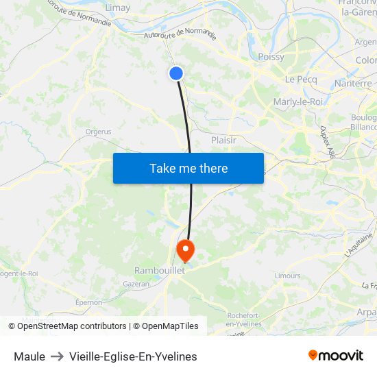 Maule to Vieille-Eglise-En-Yvelines map