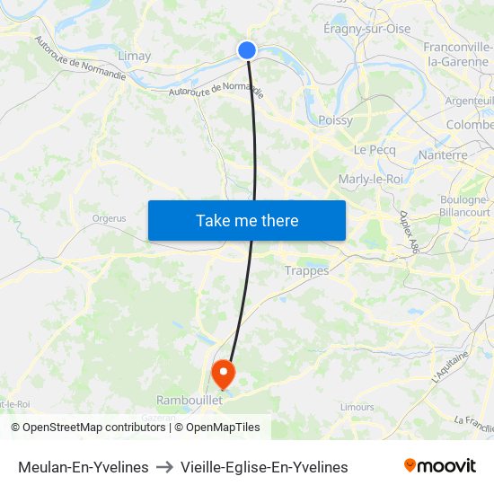 Meulan-En-Yvelines to Vieille-Eglise-En-Yvelines map