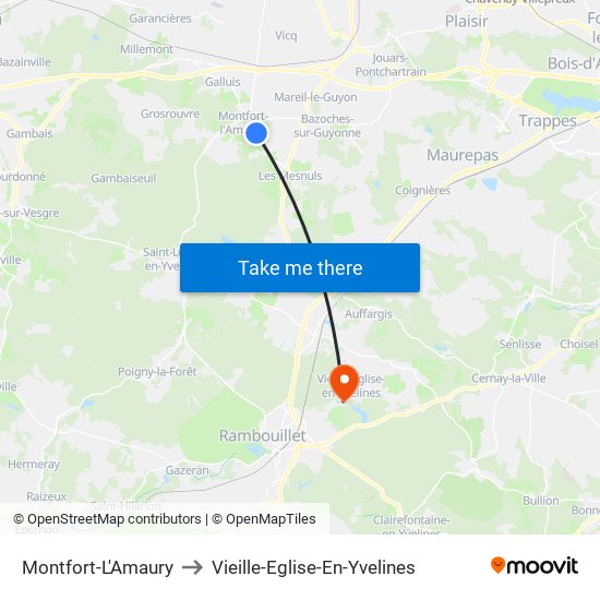 Montfort-L'Amaury to Vieille-Eglise-En-Yvelines map