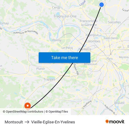 Montsoult to Vieille-Eglise-En-Yvelines map
