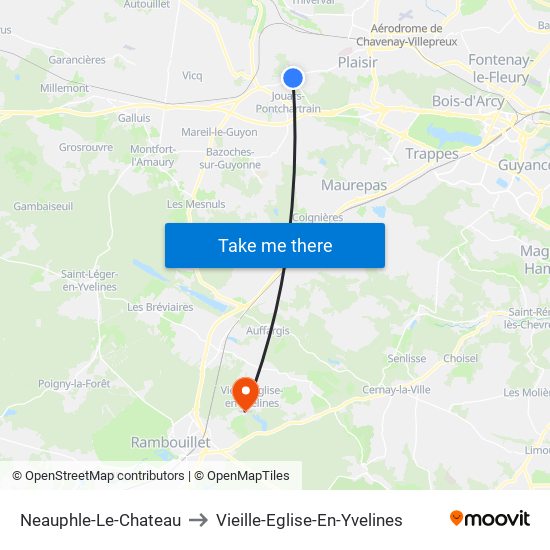 Neauphle-Le-Chateau to Vieille-Eglise-En-Yvelines map