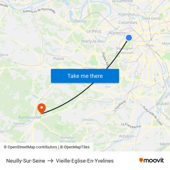 Neuilly-Sur-Seine to Vieille-Eglise-En-Yvelines map