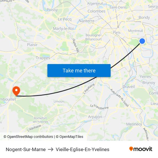 Nogent-Sur-Marne to Vieille-Eglise-En-Yvelines map