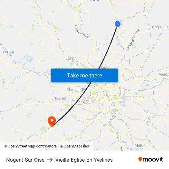 Nogent-Sur-Oise to Vieille-Eglise-En-Yvelines map