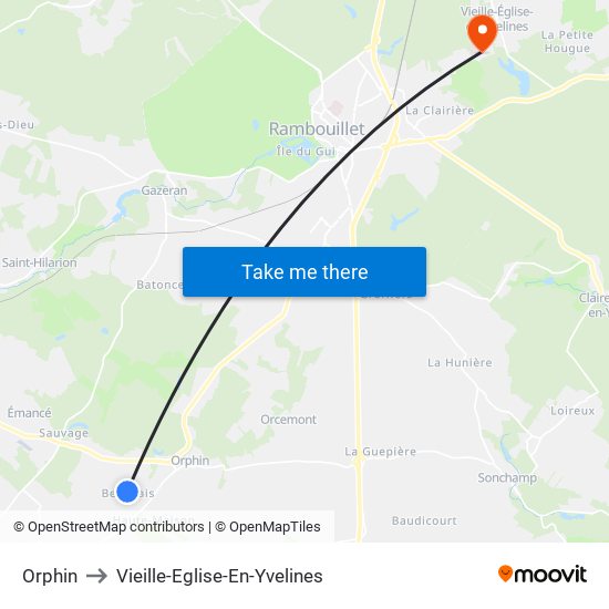 Orphin to Vieille-Eglise-En-Yvelines map