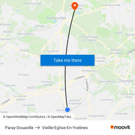 Paray-Douaville to Vieille-Eglise-En-Yvelines map