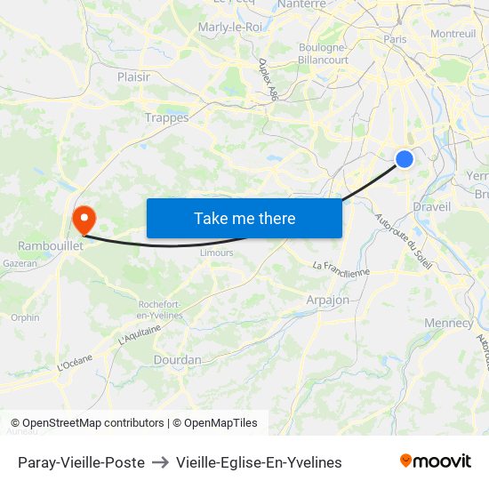 Paray-Vieille-Poste to Vieille-Eglise-En-Yvelines map