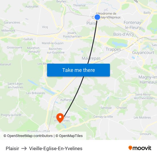 Plaisir to Vieille-Eglise-En-Yvelines map