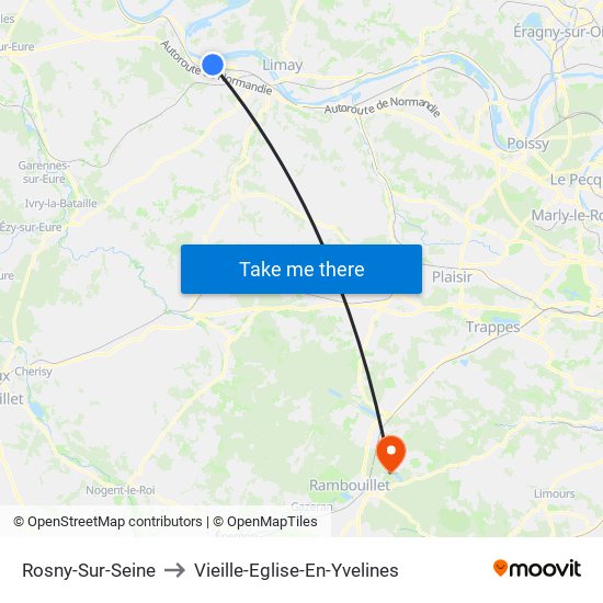 Rosny-Sur-Seine to Vieille-Eglise-En-Yvelines map