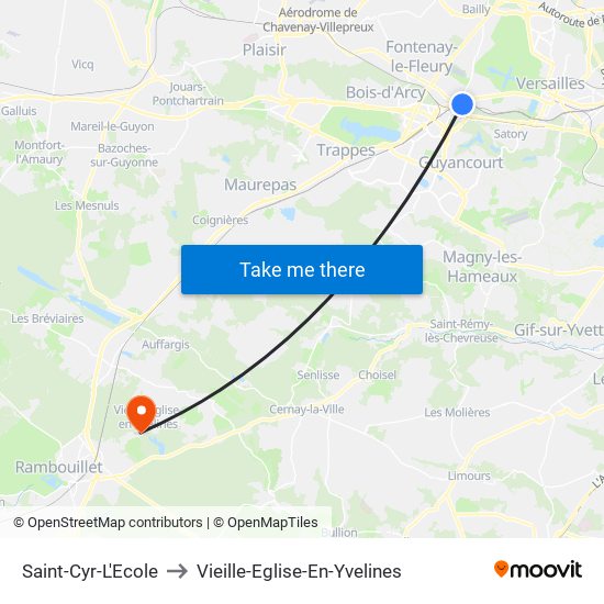 Saint-Cyr-L'Ecole to Vieille-Eglise-En-Yvelines map