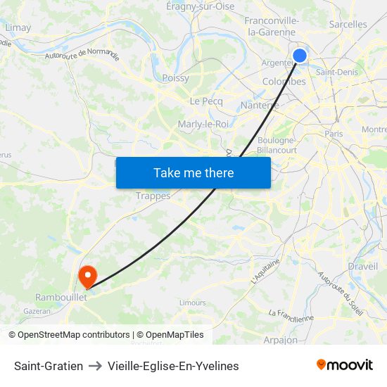 Saint-Gratien to Vieille-Eglise-En-Yvelines map
