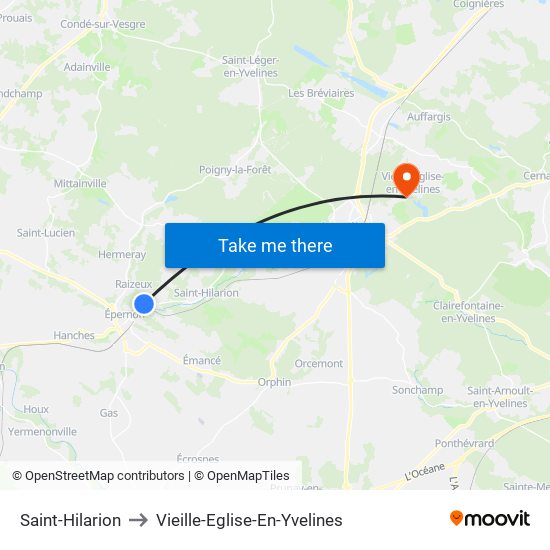 Saint-Hilarion to Vieille-Eglise-En-Yvelines map