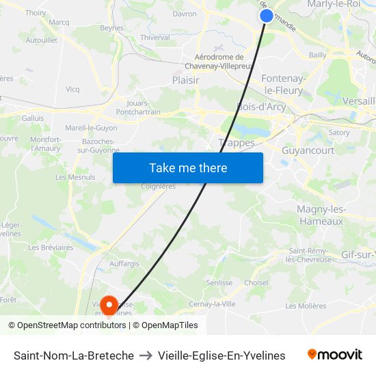 Saint-Nom-La-Breteche to Vieille-Eglise-En-Yvelines map