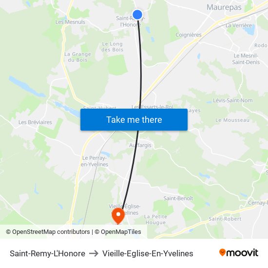Saint-Remy-L'Honore to Vieille-Eglise-En-Yvelines map