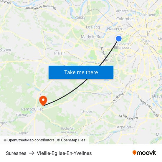 Suresnes to Vieille-Eglise-En-Yvelines map
