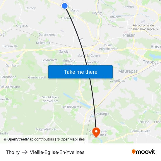 Thoiry to Vieille-Eglise-En-Yvelines map
