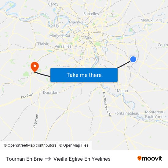 Tournan-En-Brie to Tournan-En-Brie map