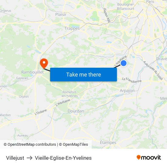 Villejust to Vieille-Eglise-En-Yvelines map