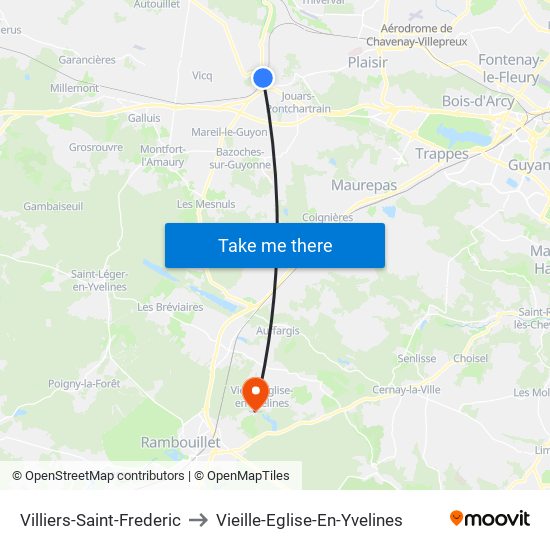 Villiers-Saint-Frederic to Vieille-Eglise-En-Yvelines map