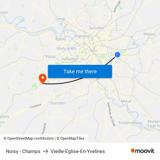 Noisy - Champs to Vieille-Eglise-En-Yvelines map