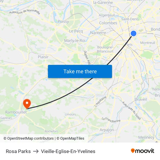 Rosa Parks to Vieille-Eglise-En-Yvelines map