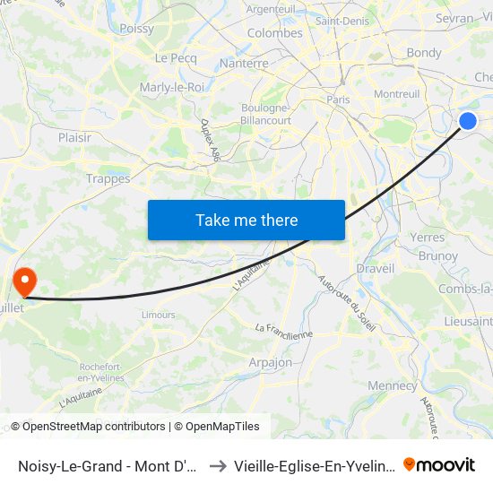 Noisy-Le-Grand - Mont D'Est to Vieille-Eglise-En-Yvelines map