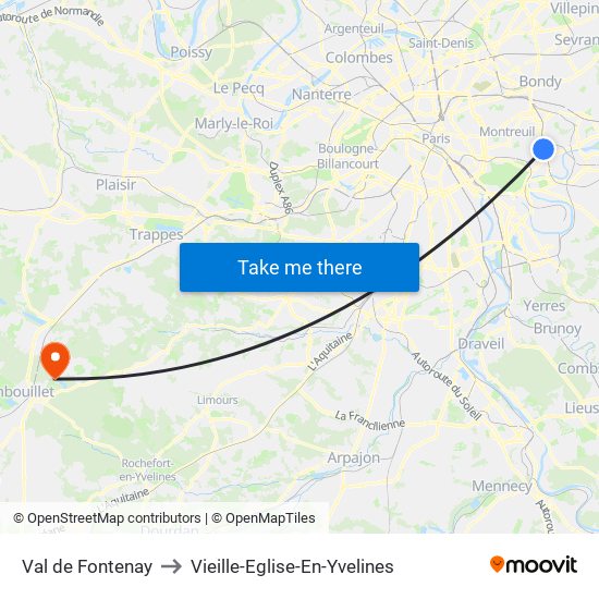 Val de Fontenay to Vieille-Eglise-En-Yvelines map
