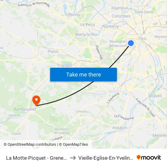 La Motte-Picquet - Grenelle to Vieille-Eglise-En-Yvelines map