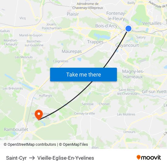 Saint-Cyr to Vieille-Eglise-En-Yvelines map