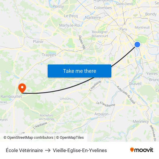 École Vétérinaire to Vieille-Eglise-En-Yvelines map