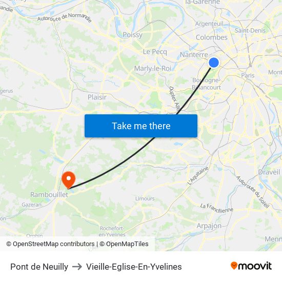 Pont de Neuilly to Vieille-Eglise-En-Yvelines map