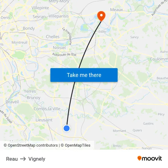Reau to Vignely map