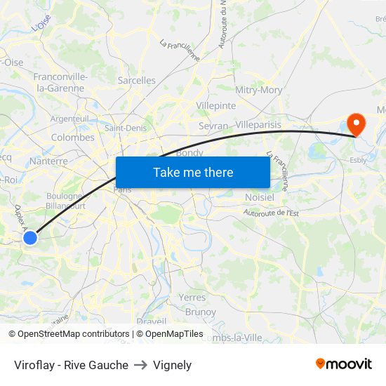 Viroflay - Rive Gauche to Vignely map
