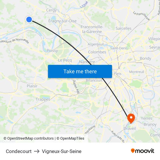 Condecourt to Vigneux-Sur-Seine map