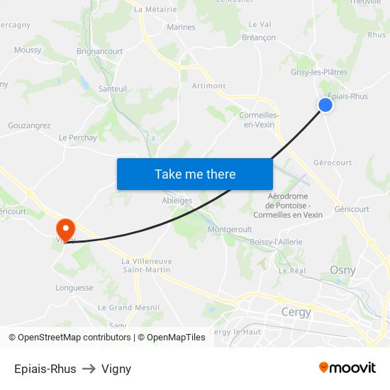 Epiais-Rhus to Vigny map