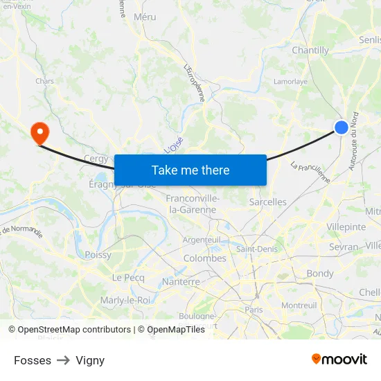 Fosses to Vigny map