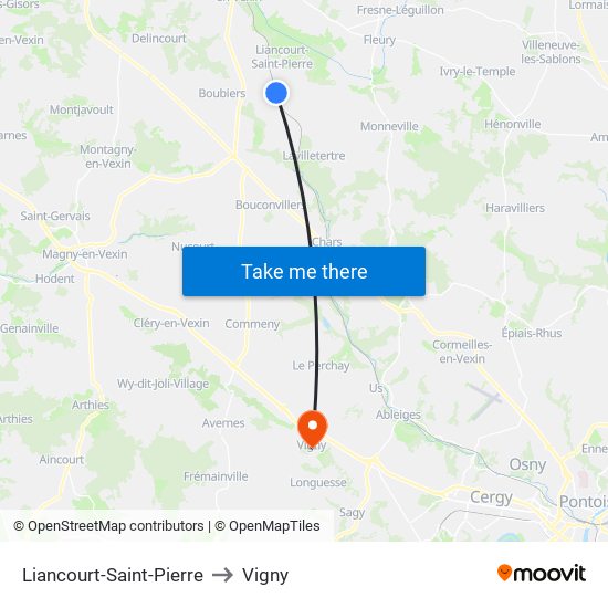 Liancourt-Saint-Pierre to Vigny map