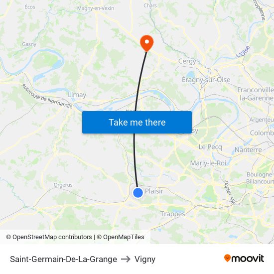 Saint-Germain-De-La-Grange to Vigny map