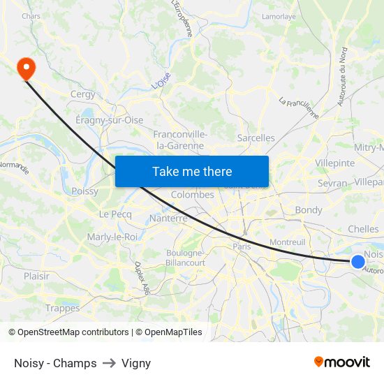 Noisy - Champs to Vigny map