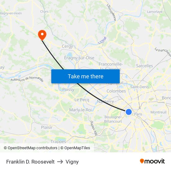 Franklin D. Roosevelt to Vigny map