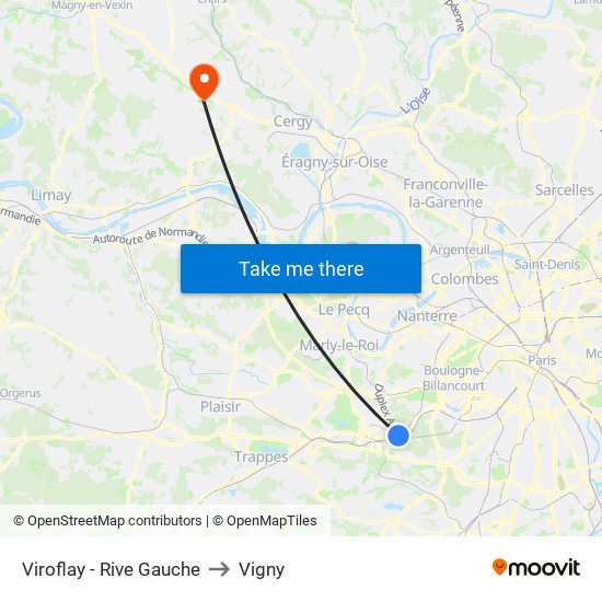 Viroflay - Rive Gauche to Vigny map