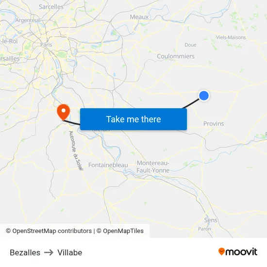 Bezalles to Villabe map