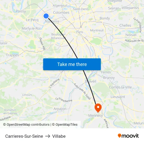 Carrieres-Sur-Seine to Villabe map