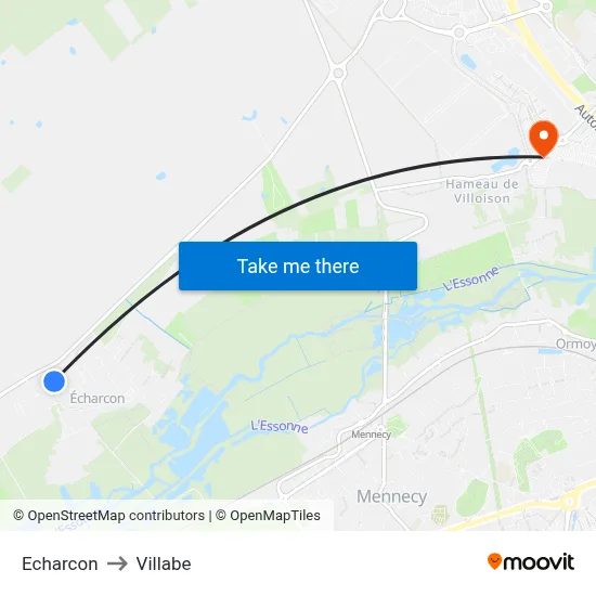 Echarcon to Villabe map