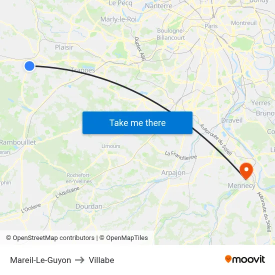 Mareil-Le-Guyon to Villabe map
