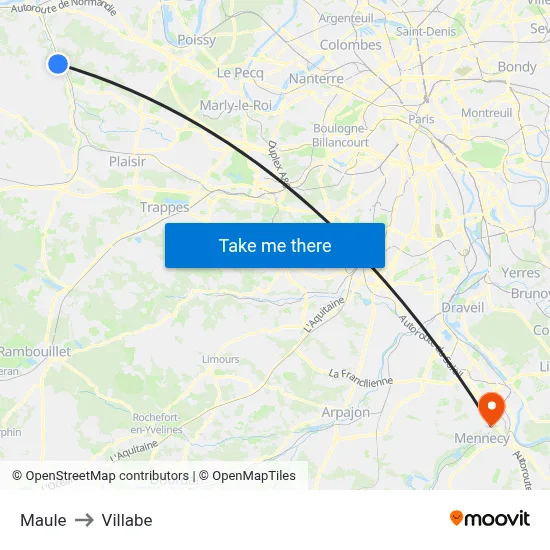 Maule to Villabe map