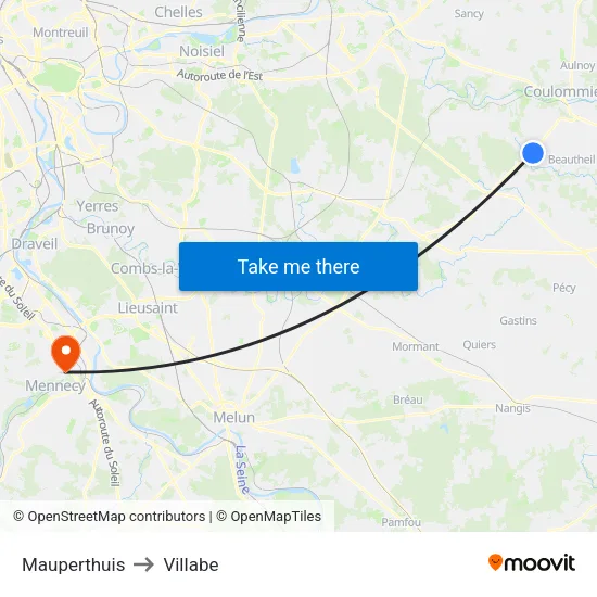 Mauperthuis to Villabe map