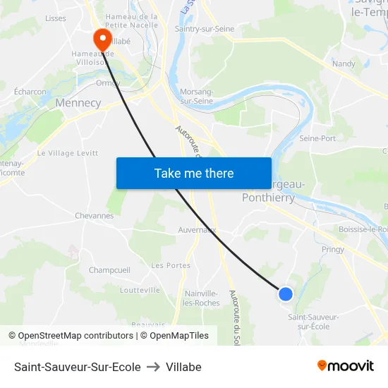 Saint-Sauveur-Sur-Ecole to Villabe map