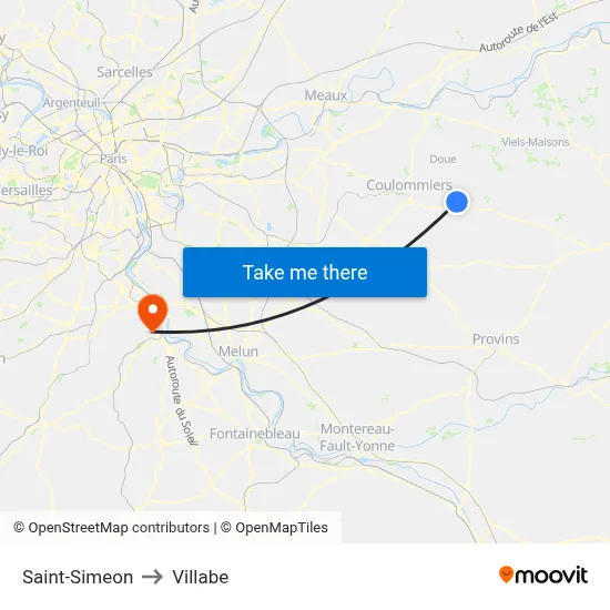 Saint-Simeon to Villabe map