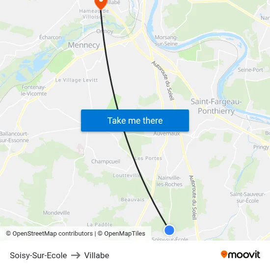 Soisy-Sur-Ecole to Villabe map